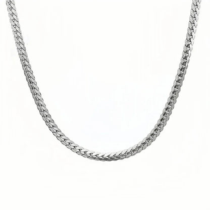 3MM Retro Miami Cuban Link Chain Necklace Simple Stainless Steel Men's Necklace Fashion Jewelry Accessories