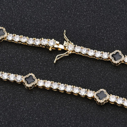 NY Fashion Design Dainty Tennis Chain Gold/Silver Plated Zircon Necklace Luxury Hip Hop Jewelry for Men Women party Gift