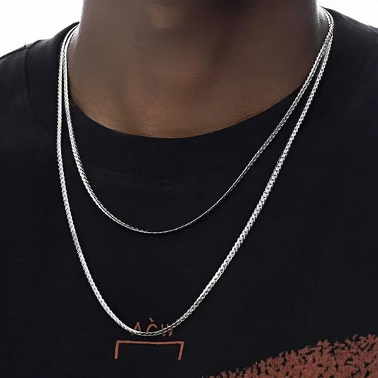 3MM Retro Miami Cuban Link Chain Necklace Simple Stainless Steel Men's Necklace Fashion Jewelry Accessories