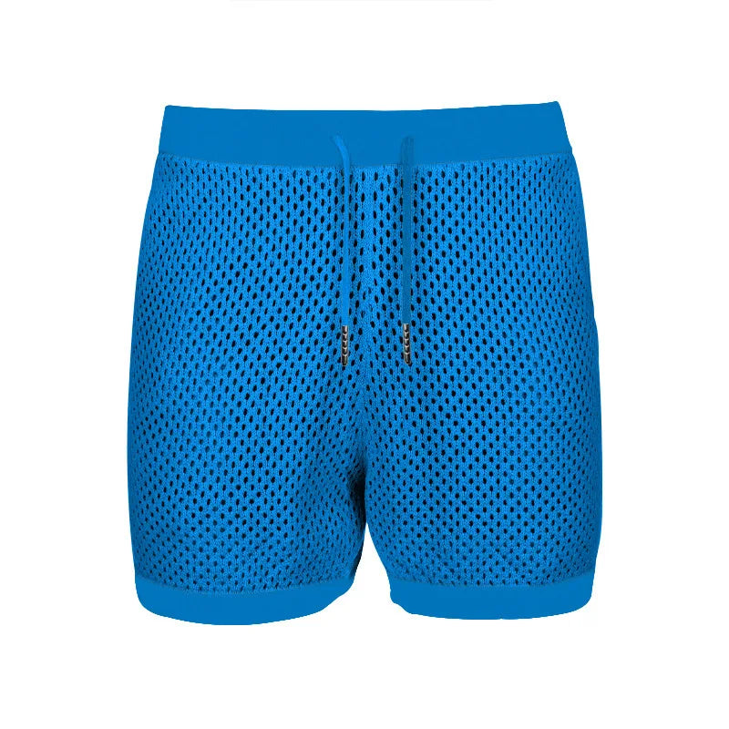 2024 Mesh Breathable Ice Cool Casual Suit Thin Men's Short Sleeve Shorts Two-piece Set