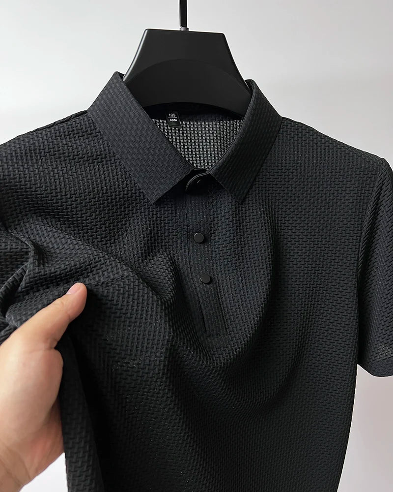 Summer New Men's Short Sleeve T-shirt Cool and Breathable POLO Shirt Business Casual Sweat-absorbing Top