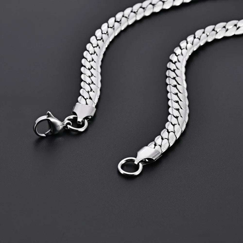 3MM Retro Miami Cuban Link Chain Necklace Simple Stainless Steel Men's Necklace Fashion Jewelry Accessories