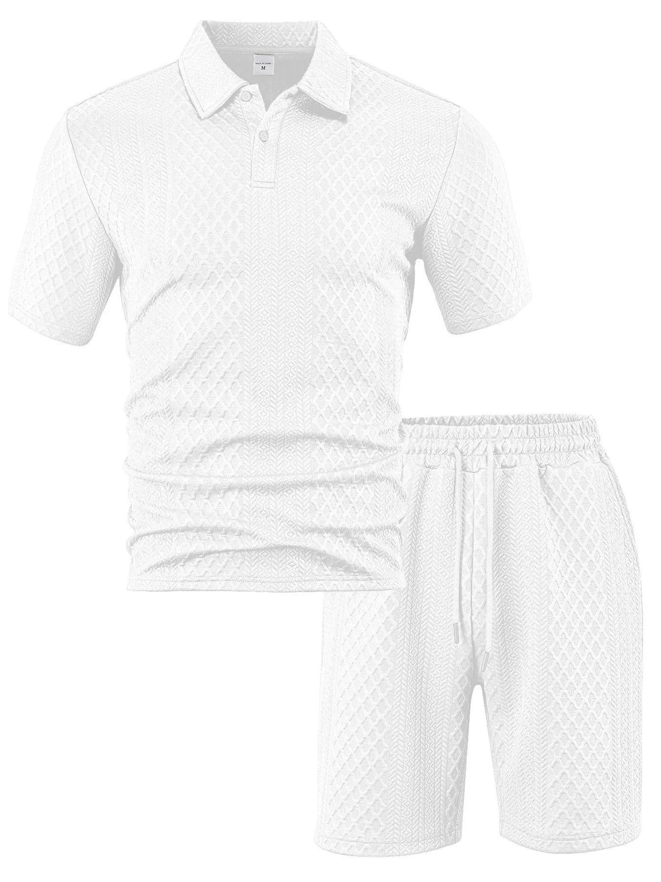 Cross-Border Men's Clothing Summer European and American New Jacquard Cloth Men's Casual Sports Thin Lapel Polo Shirt Short-Sleeved Suit Fabric Breathable and Comfortable Perfect for Daily Wear