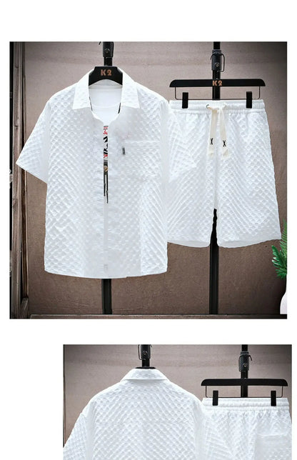 Casualsuit Men's Short Sleeve Sport Suit Vintage Trendy Fashionable Lightweight Summer 2024 New Arrival