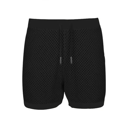 2024 Mesh Breathable Ice Cool Casual Suit Thin Men's Short Sleeve Shorts Two-piece Set