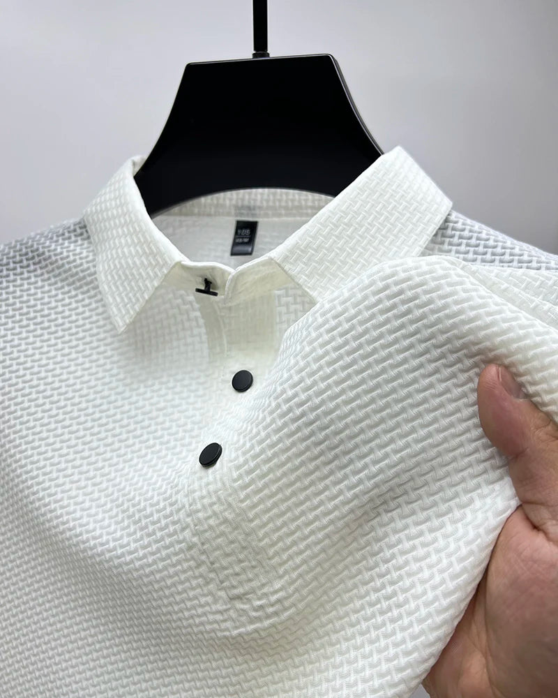Summer New Men's Short Sleeve T-shirt Cool and Breathable POLO Shirt Business Casual Sweat-absorbing Top