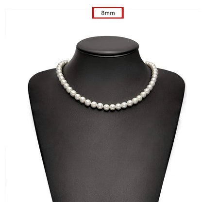Cool Artificial White Pearl Necklace 1 Pcs Choker Beaded Chain for Men and Women Fashion Jewelry Gift
