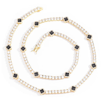NY Fashion Design Dainty Tennis Chain Gold/Silver Plated Zircon Necklace Luxury Hip Hop Jewelry for Men Women party Gift