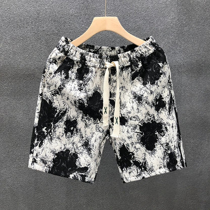 2025 Men's Breathable Quick-Dry Jogging Pants Sportswear Print Drawstring Outdoor Fitness Pants Male Clothing Summer Trousers