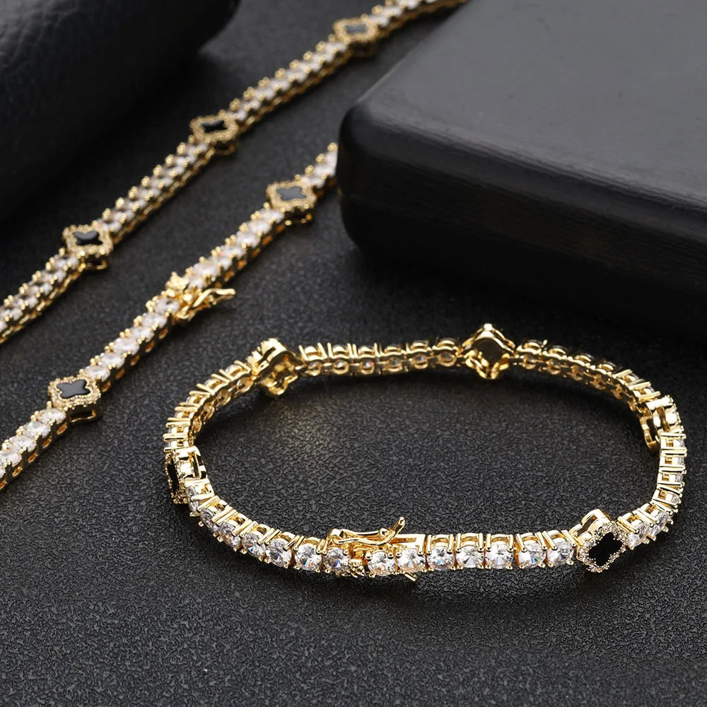 NY Fashion Design Dainty Tennis Chain Gold/Silver Plated Zircon Necklace Luxury Hip Hop Jewelry for Men Women party Gift
