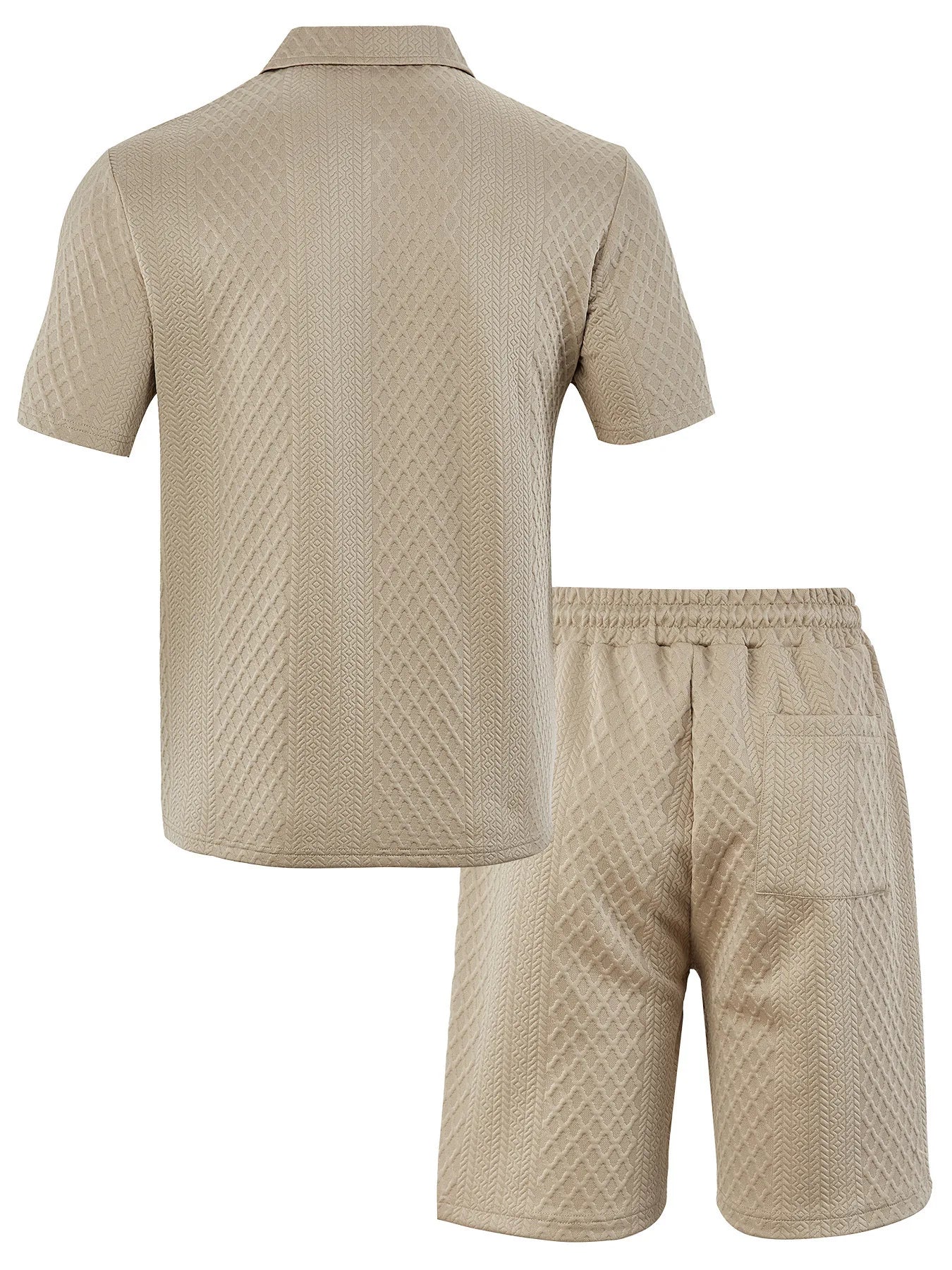 Cross-Border Men's Clothing Summer European and American New Jacquard Cloth Men's Casual Sports Thin Lapel Polo Shirt Short-Sleeved Suit Fabric Breathable and Comfortable Perfect for Daily Wear
