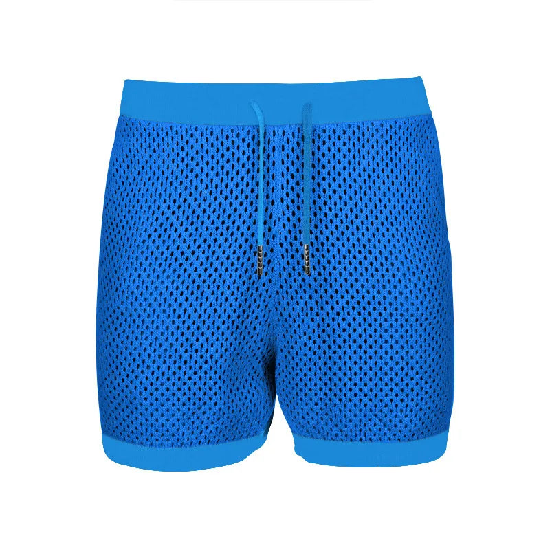 2024 Mesh Breathable Ice Cool Casual Suit Thin Men's Short Sleeve Shorts Two-piece Set