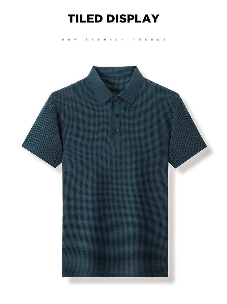 Summer New Men's Short Sleeve T-shirt Cool and Breathable POLO Shirt Business Casual Sweat-absorbing Top