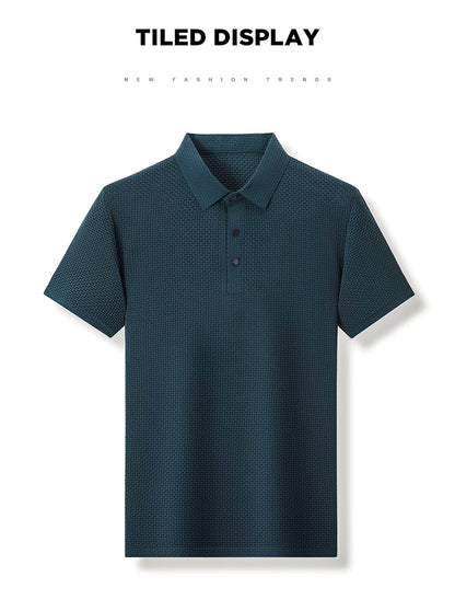 Summer New Men's Short Sleeve T-shirt Cool and Breathable POLO Shirt Business Casual Sweat-absorbing Top