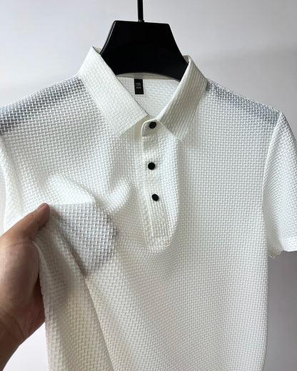 Summer New Men's Short Sleeve T-shirt Cool and Breathable POLO Shirt Business Casual Sweat-absorbing Top