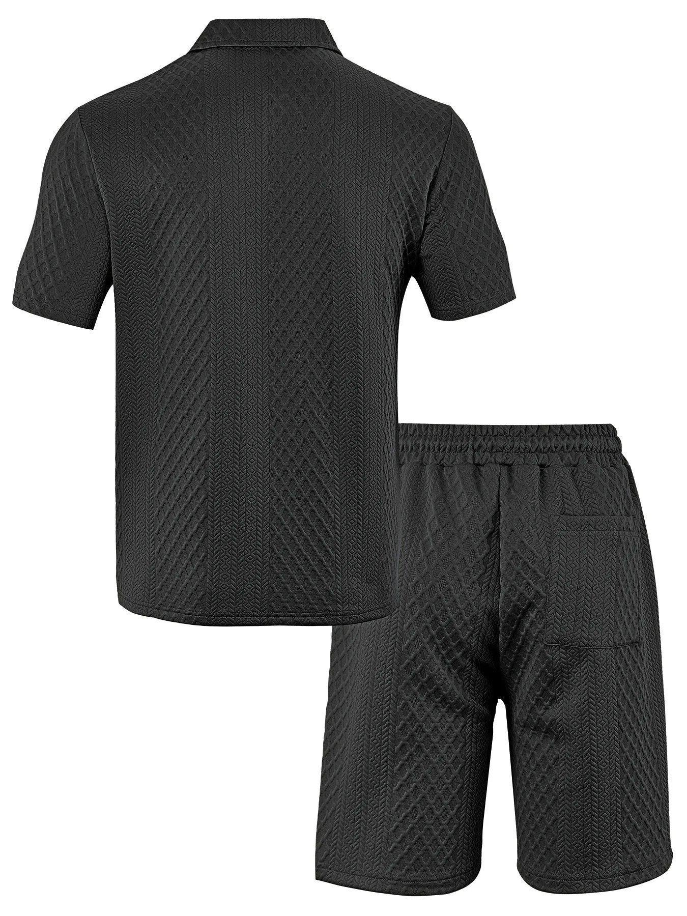 Cross-Border Men's Clothing Summer European and American New Jacquard Cloth Men's Casual Sports Thin Lapel Polo Shirt Short-Sleeved Suit Fabric Breathable and Comfortable Perfect for Daily Wear
