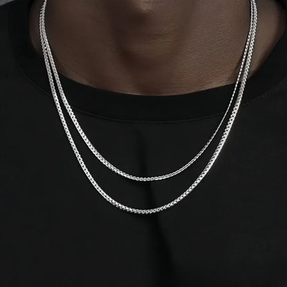 3MM Retro Miami Cuban Link Chain Necklace Simple Stainless Steel Men's Necklace Fashion Jewelry Accessories