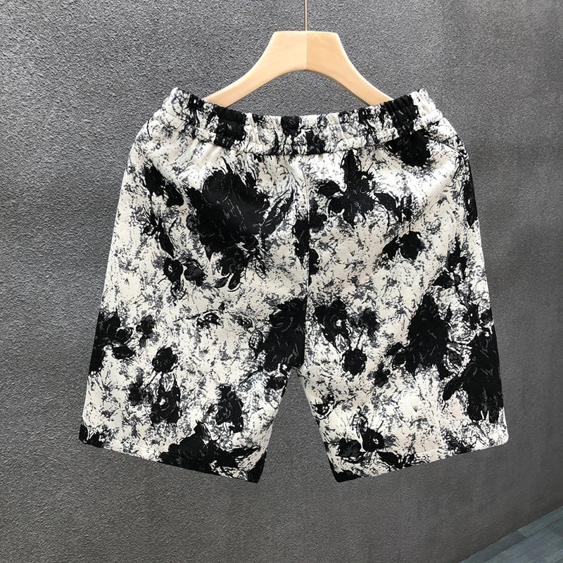2025 Men's Breathable Quick-Dry Jogging Pants Sportswear Print Drawstring Outdoor Fitness Pants Male Clothing Summer Trousers