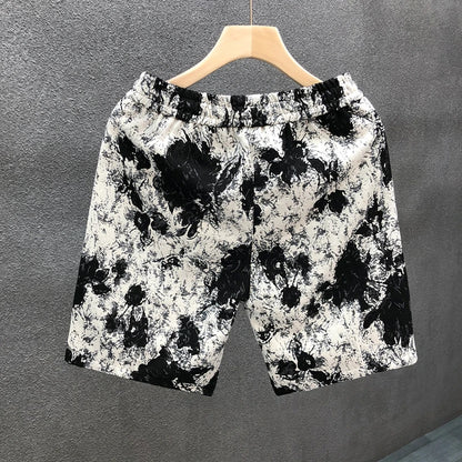 2025 Men's Breathable Quick-Dry Jogging Pants Sportswear Print Drawstring Outdoor Fitness Pants Male Clothing Summer Trousers