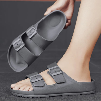 Summer Adjustable Soft Slides Slippers For Men Flat EVA Slippers Lightweight Anti Slip Slippers Size 34-47 48 49  Dropshipping