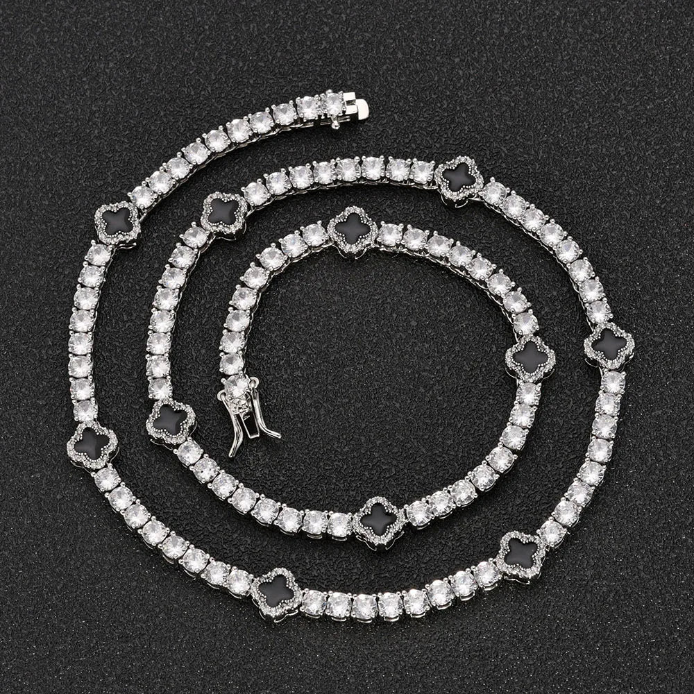 NY Fashion Design Dainty Tennis Chain Gold/Silver Plated Zircon Necklace Luxury Hip Hop Jewelry for Men Women party Gift