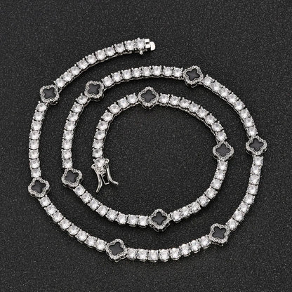 NY Fashion Design Dainty Tennis Chain Gold/Silver Plated Zircon Necklace Luxury Hip Hop Jewelry for Men Women party Gift