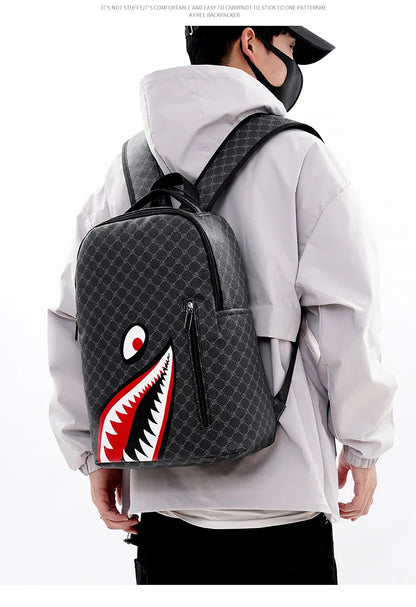 Men's Backpack Plaid High School College Bag 15-inch Laptop Rucksack