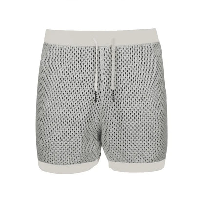 2024 Mesh Breathable Ice Cool Casual Suit Thin Men's Short Sleeve Shorts Two-piece Set