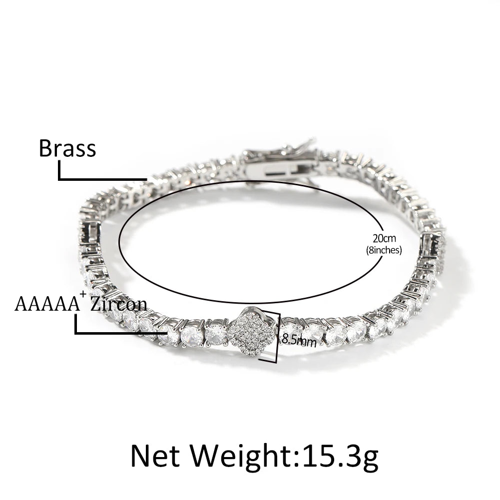 UWIN Tennis Bracelet Iced Out Cubic Zirconia Women Bangle Fashion Luxury Hiphop Jewelry