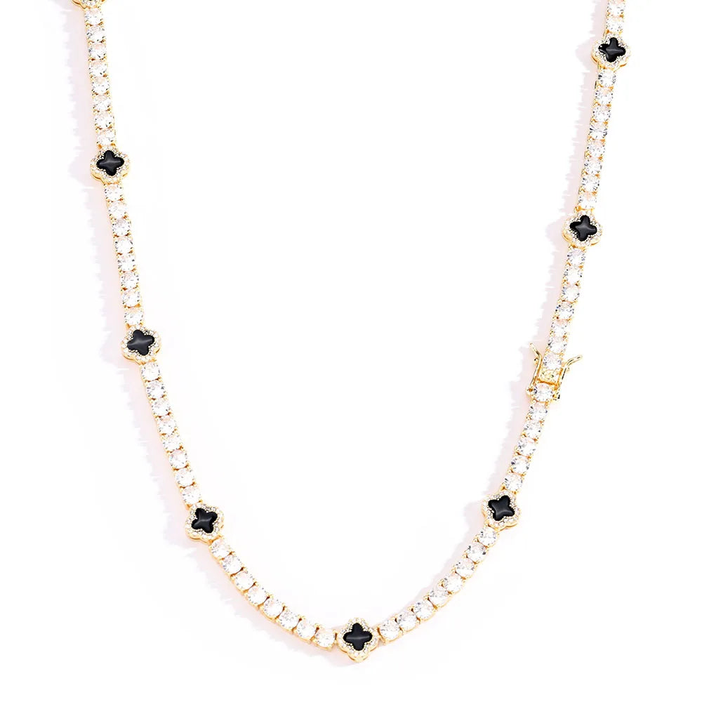 NY Fashion Design Dainty Tennis Chain Gold/Silver Plated Zircon Necklace Luxury Hip Hop Jewelry for Men Women party Gift