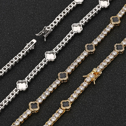 NY Fashion Design Dainty Tennis Chain Gold/Silver Plated Zircon Necklace Luxury Hip Hop Jewelry for Men Women party Gift